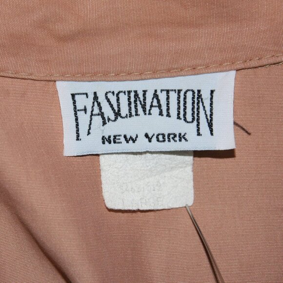 Vintage Fascination Western Cowboy Boot Satin Blouse Button Down M Tan 1980s - Picture 6 of 7